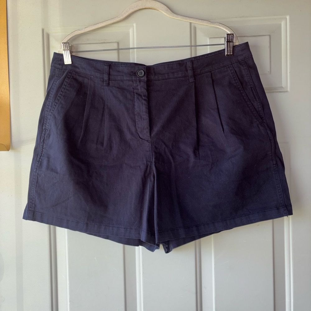 J. Crew navy pleated shorts size 14